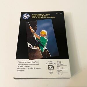 Hp Advanced Photo Paper  4” X 6” Glossy 100 Sheets For Inkjet Printer
